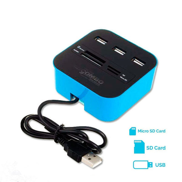 USB Cables, Hubs & Adapters All In 1 Usb 2.0 3 Port Hub Multi Card Reader Computer Accessories