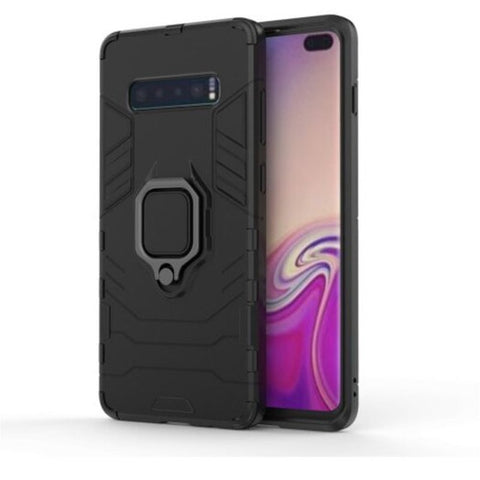 All Inclusive With Bracket Anti Fall Hard Shell For Samsung S10 Plus Black