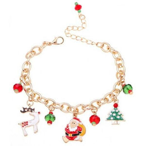 Charms & Charm Bracelets Alloy Drop Oil Christmas Tree Bracelet Multi