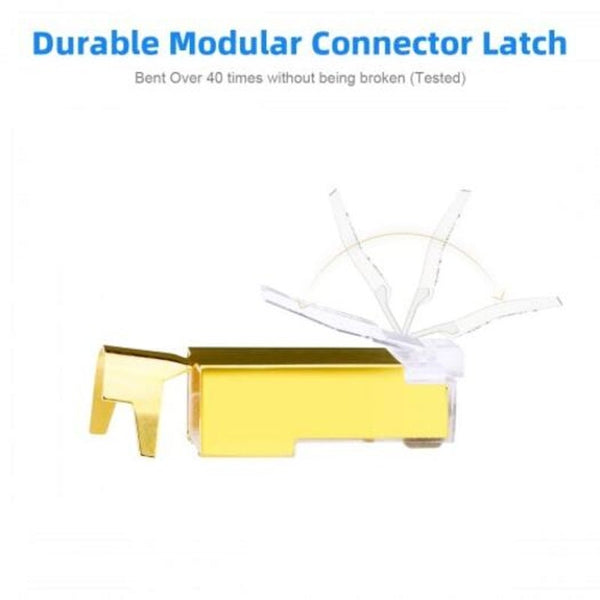 Ethernet Cables (RJ 45/8P8C) Cat7 Shielded 50U Gold Platedrj45 Modular Plug Rj Connector For Ethernet Cable Pcs