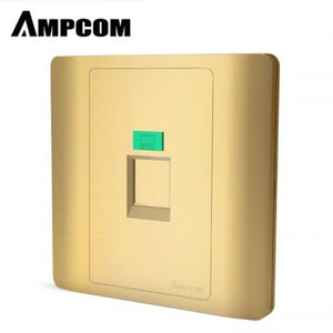 Plugs, Jacks & Wall Plates Faceplate Wallplate Plate Networking Telephone Socket Outlet Mount Panel Rj45 Rj11 Rj12 Port Golden