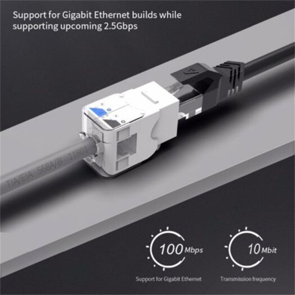 Plugs, Jacks & Wall Plates Pro Cat5e Tool Less Keystone Jack Self Locking No Punch Down Rj45 Module Adapter White