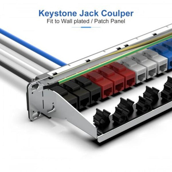 Ethernet Cables (RJ 45/8P8C) Rj45 Coupler Utp Straight Through Keystone Module Adapter For Extender Lan Connector White Cat5e