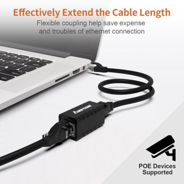 Ethernet Cables (RJ 45/8P8C) Rj45 Network Adapter 8P8c Female Extender Lan Inline Coupler For Ethernet Cable Black