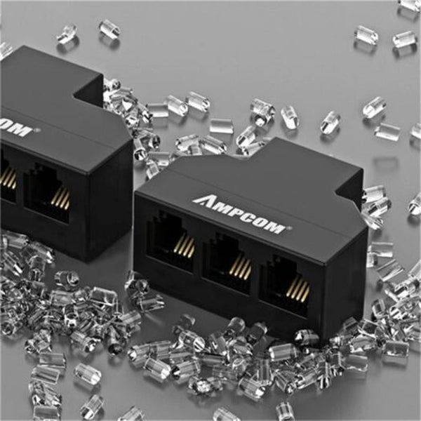 Splitters, Couplers & Adapters Telephone Adapterrj11 Classic 6 Pins Female Phone Cable Line Splitter Converter Four