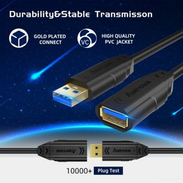 USB Cables, Hubs & Adapters Usb To Extension Cable 3.0 5Gbps Male Female Adapter Cord 1M Black