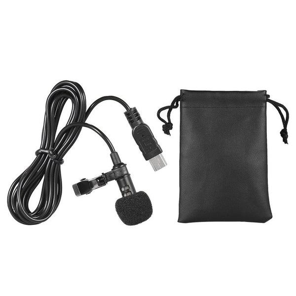 Microphones 150Cm Professional Mini Usb Omni Directional Stereo Mic Microphone With Collar Clip For Gopro Hero 3 4