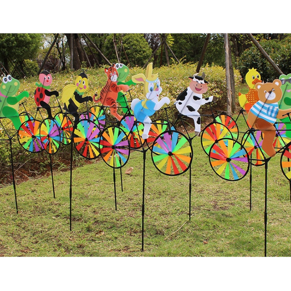 Animal Bicycle Windmill Wheel Spinner Garden Decorations