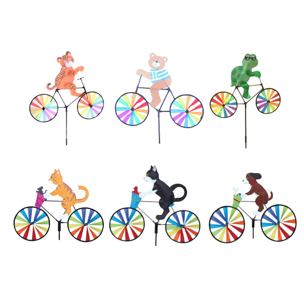 Windmills & Wind Spinners Animal Bicycle Windmill Wheel Spinner Garden Decorations