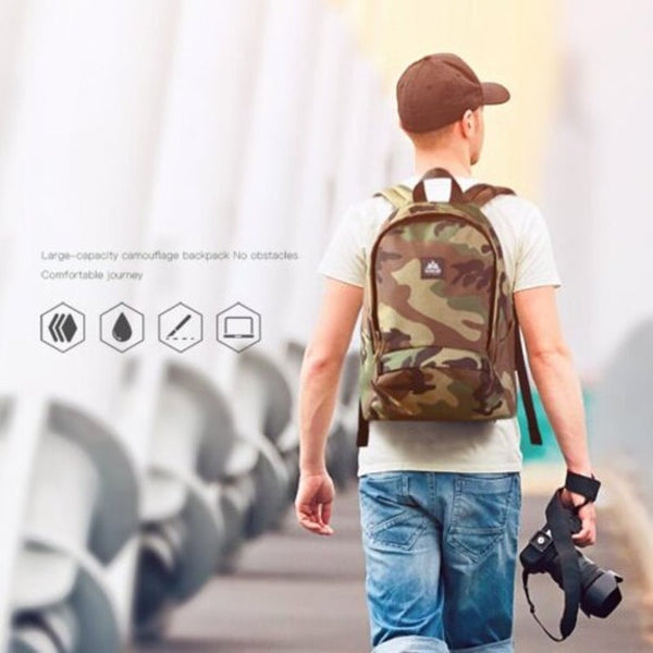H934 Outdoor Camouflage 14In Laptop Backpack Water Resistant Computer Rucksack Climbing