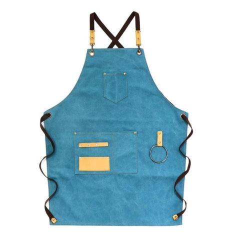 Aprons Gardening Apron 16 Ounce Green Blue Washed Cotton Canvas For Workshop Workwear