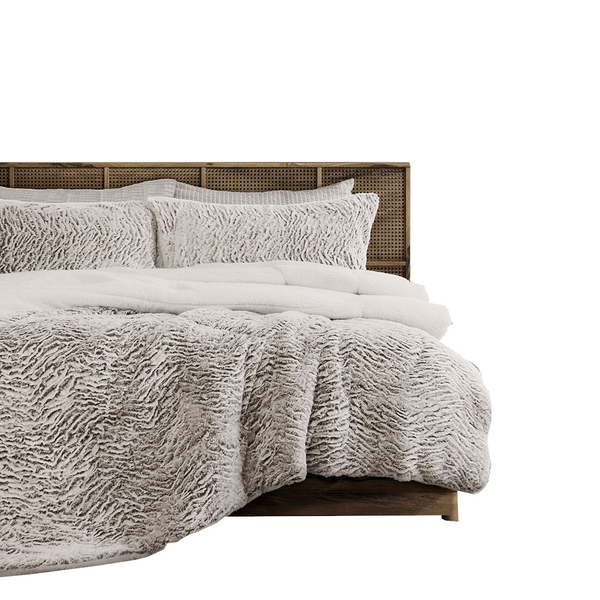 Comforter Sets Queen Ardor Faux Fur Bear 3 Piece Comforter Set