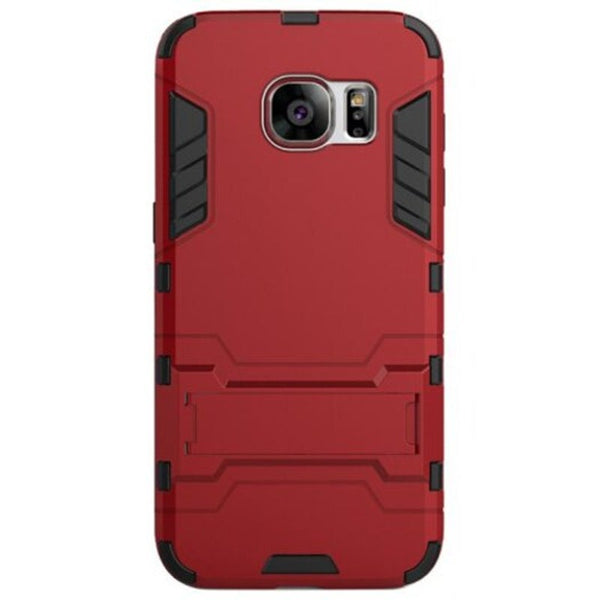 Armor All Inclusive Bracket Three One Matte Drop Proof Protective Shell Mobile Phone Case For Samsung Galaxy S7 Edge Red Wine
