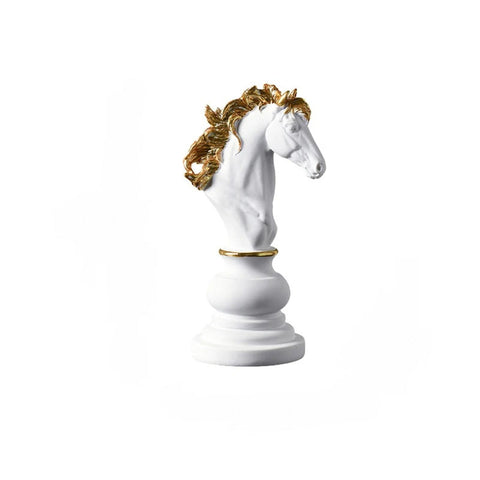 Sculptures & Figurines Home Figurine Chess Piece White Knight Medium Resin Living Room Desktop Decoration