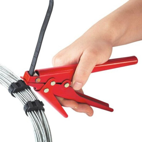 Cable Cleats, Clamps & Ties Automatic Tightening Cable Tie Tool Gun Clamp Bean Red