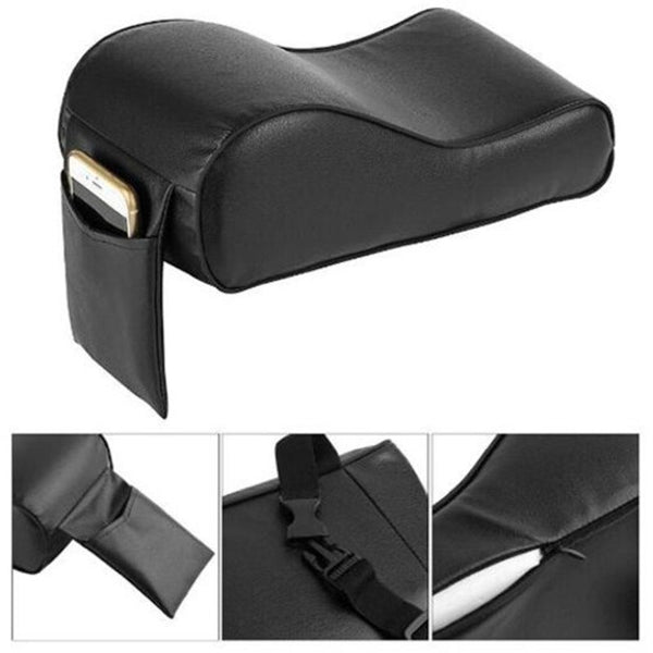 Consoles Pu Leather Car Armrest Pad Memory Foam Universal Armrests Covers With Phone Pocket Beige