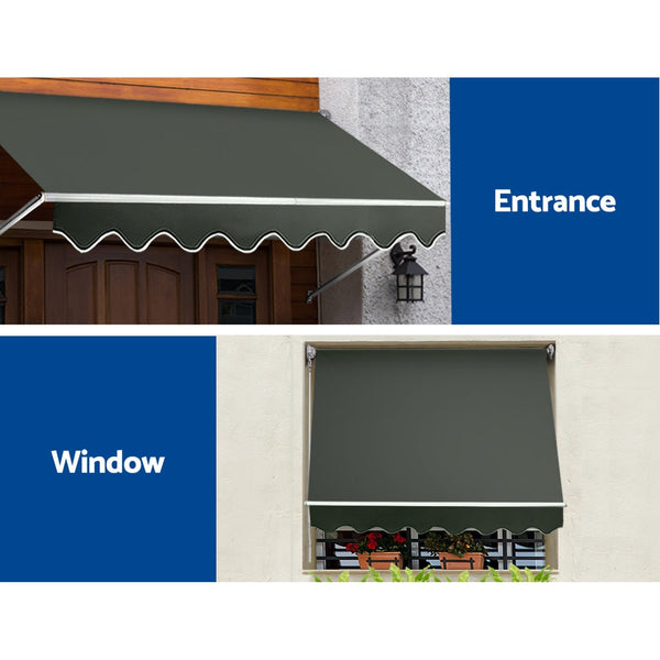 Awning & Canopy Parts Instahut Window Fixed Pivot Arm Awning Outdoor Blinds Retractable Canopy1.8X2.1M