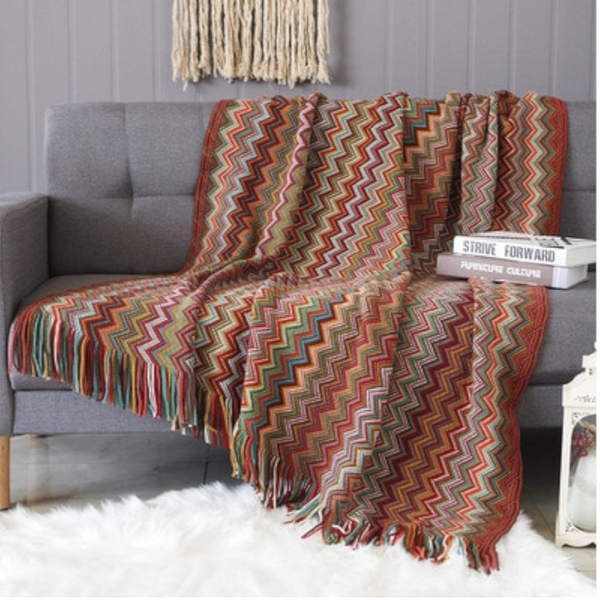 Throws & Afghans Aztec Boho Tassel Fringe Throw Blanket Couch Cover Home Decor