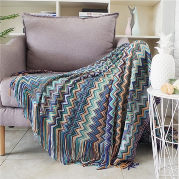 Throws & Afghans Aztec Boho Tassel Fringe Throw Blanket Couch Cover Home Decor