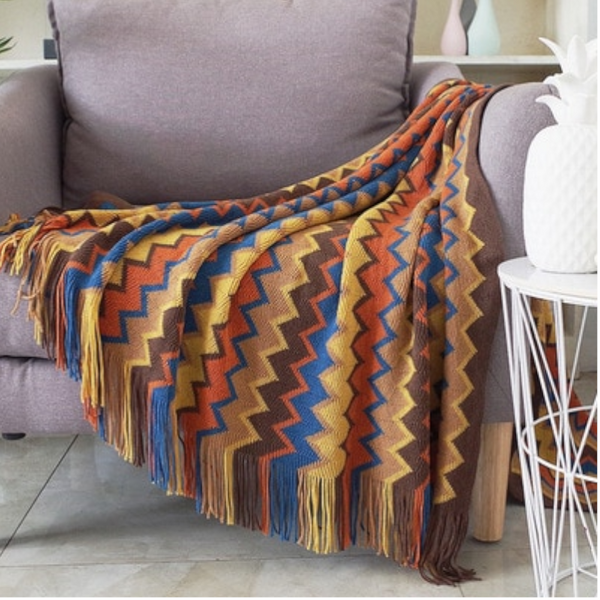 Throws & Afghans Aztec Boho Tassel Fringe Throw Blanket Couch Cover Home Decor