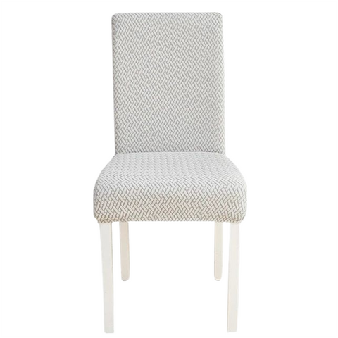 Slipcovers Chair Cover Light Grey Small Knitted Design Anti Dirt Elastic Material