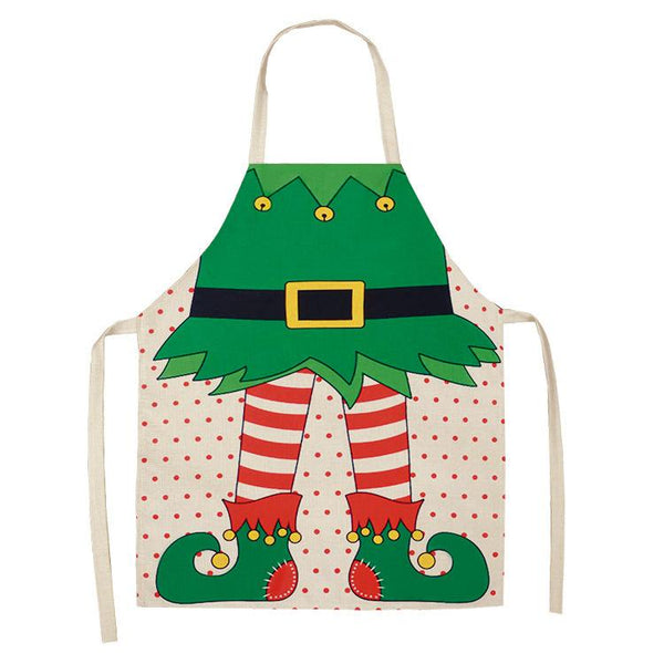 Aprons Christmas Santa Claus Kitchen Home Apron Linen Polyester Cartoon