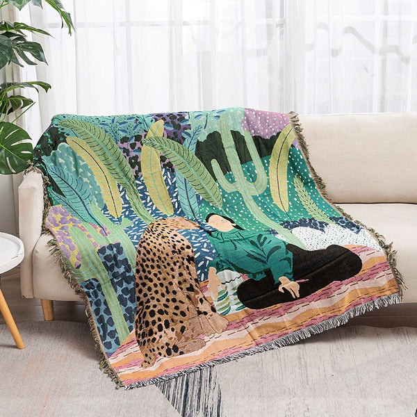 Throws & Afghans Jungle Rainforest Tiger Sofa Blanket Decorative Throw