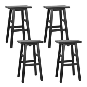 Benches Bar Stools Artiss Set Of 4 Beech Wood Bar Stools Black