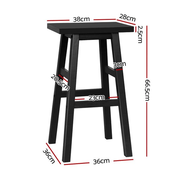 Benches Bar Stools Artiss Set Of 4 Beech Wood Bar Stools Black