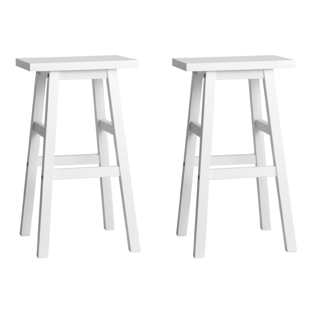 Benches Bar Stools Artiss Set Of 2 Beech Wood Bar Stools White