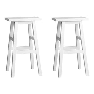 Benches Bar Stools Artiss Set Of 2 Beech Wood Bar Stools White