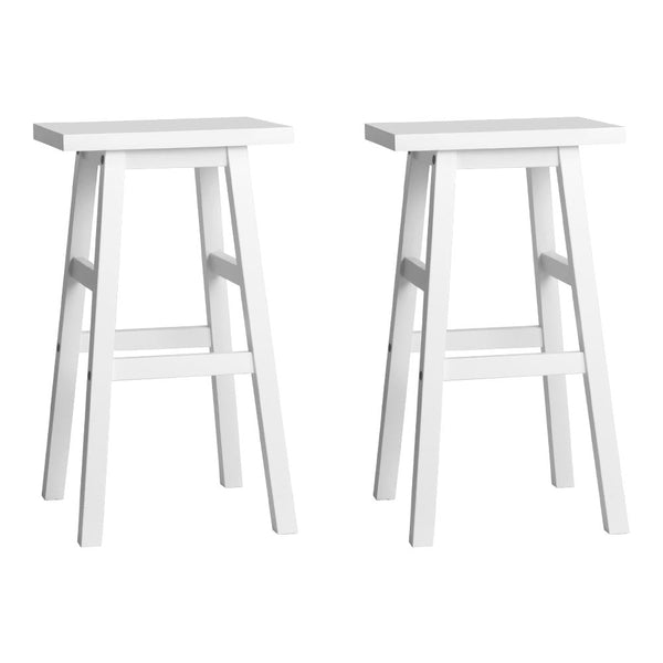 Benches Bar Stools Artiss Set Of 2 Beech Wood Bar Stools White