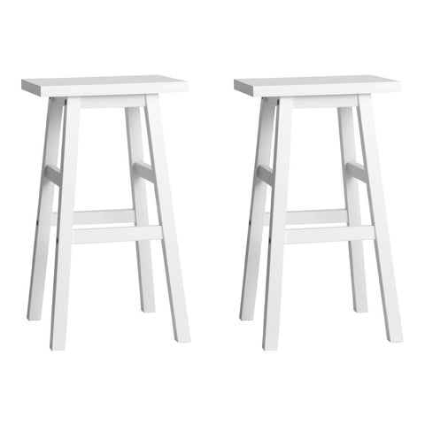 Benches Bar Stools Artiss Set Of 2 Beech Wood Bar Stools White