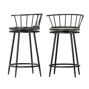 Benches Bar Stools Artiss 2X Bar Stools Swivel Metal Chairs