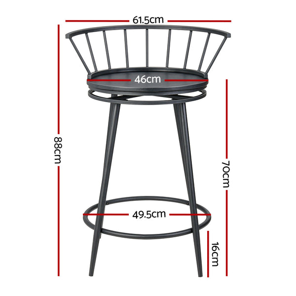 Benches Bar Stools Artiss 2X Bar Stools Swivel Metal Chairs