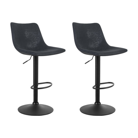 Benches Bar Stools Artiss Set Of 2 Bar Stools Gas Lift Black