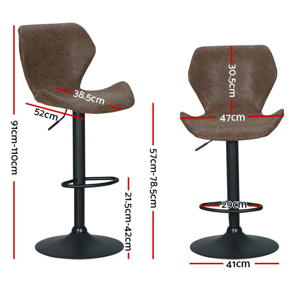 Ceiling Fans Artiss Set Of 2 Bar Stools Kitchen Chairs Metal Barstool Swivel Brown Frawley