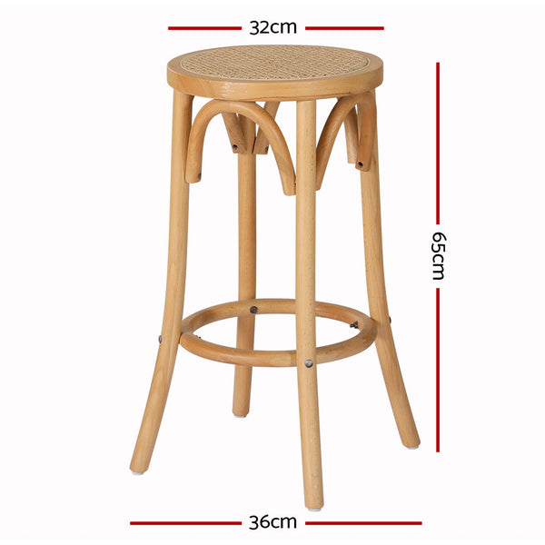 Benches Bar Stools Artiss Bar Stools Wooden Counter Chair Kitchen Barstools Rattan Seat