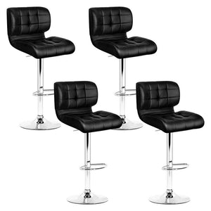 Benches Bar Stools Artiss Set Of 4 Pu Leather Gas Lift Bar Stools Black And Chrome