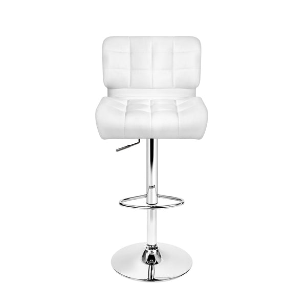 Benches Bar Stools Artiss Set Of 2 Pu Leather Gas Lift Bar Stools White And Chrome