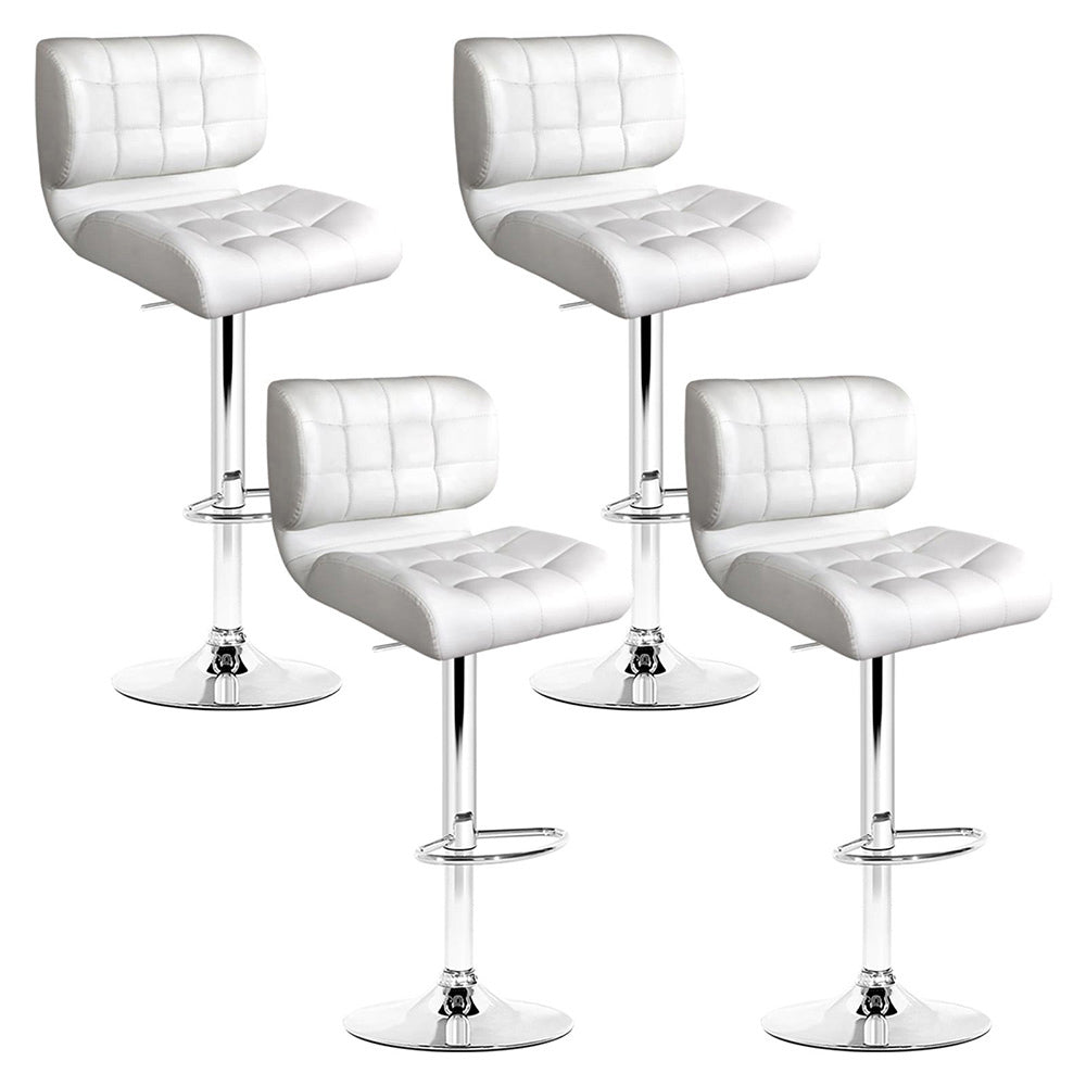 Benches Bar Stools Artiss Set Of 4 Pu Leather Gas Lift Bar Stools White And Chrome