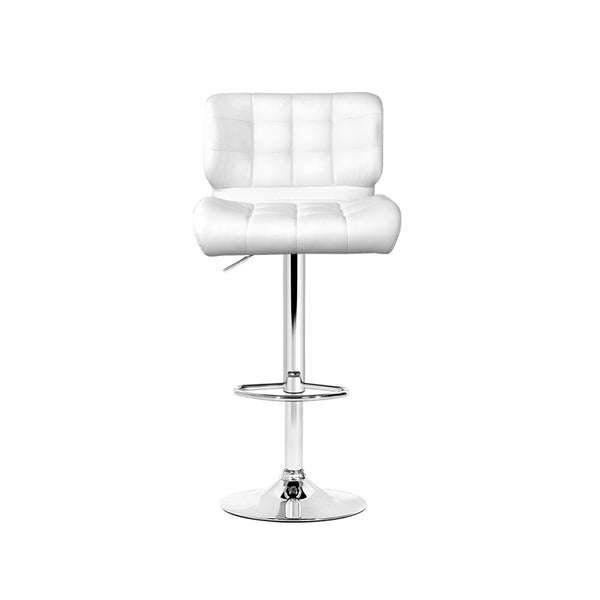 Benches Bar Stools Artiss Set Of 4 Pu Leather Gas Lift Bar Stools White And Chrome