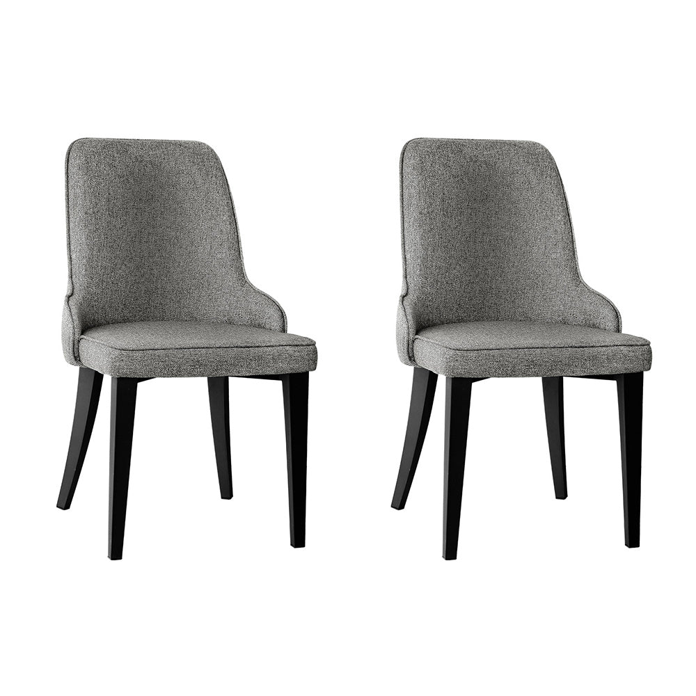 Dining Chairs Artiss Set Of 2 Fabric Grey