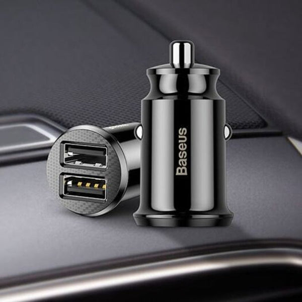 Chargers & Cradles Mini Grains Smart Car Charger 3.1A Dual Usb Fast Black