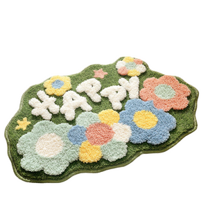 Bath Mats, Rugs & Toilet Covers Bathroom Rugs Non Slip Soft Microfiber Mat Extra Water Absorbent Floral Shower Floor Carpet