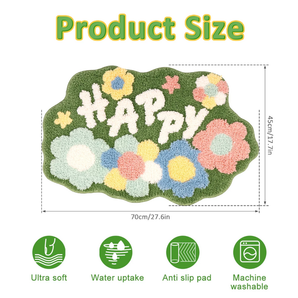 Bath Mats, Rugs & Toilet Covers Bathroom Rugs Non Slip Soft Microfiber Mat Extra Water Absorbent Floral Shower Floor Carpet