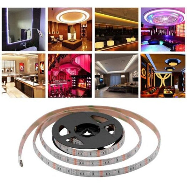 String Lights Battery Power 5050 Rgb Waterproof Background Strip Light 30 Leds Per Meter With Key Controller Black 1M