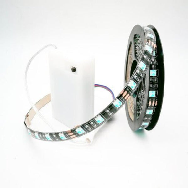 String Lights Battery Power 5050 Rgb Waterproof Background Strip Light 30 Leds Per Meter With Key Controller Black 1M