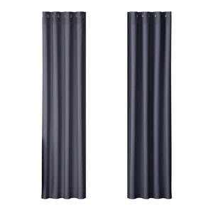 Curtains & Drapes Artiss 2X Blockout Curtains Blackout Window Eyelet 140X230cm Charcoal