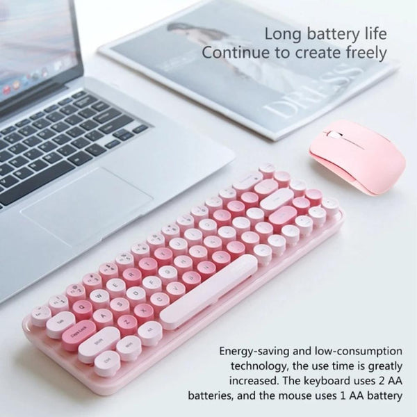 Keyboards & Keypads Bluetooth Keyboard And Mouse Combo Set Pink Multi Device Compatible Soft Touch Keys